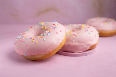 Close-up of donut on table