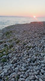 Scenic view of sea during sunset