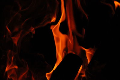 Close-up of fire at night