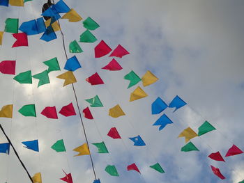 Some colorful flags at the feast of st. john in the interior of brazil