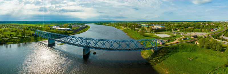 Beautiful aerial panoramic view shot of daugavpils city