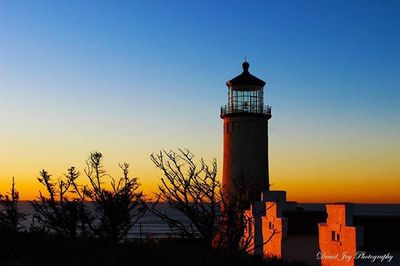 View of lighthouse at sunset