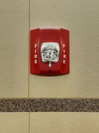 Close-up of telephone booth