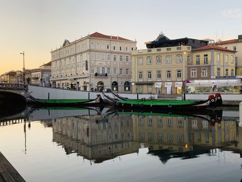 Reflection of buildings in city