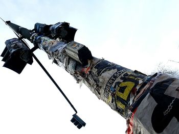 Low angle view of man against sky