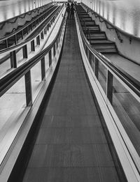 High angle view of escalator