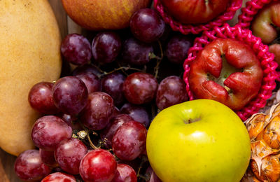 High angle view of apples