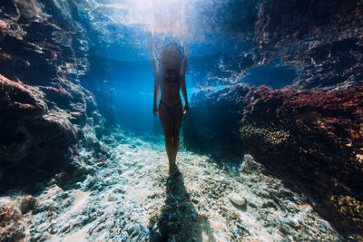 Man swimming in sea