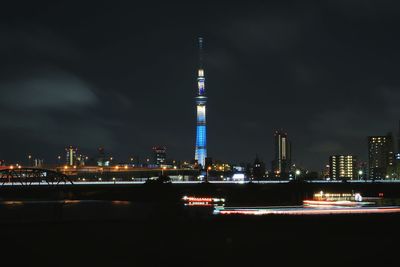 Illuminated city at night