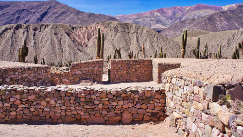 Brick wall in a desert