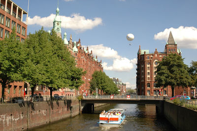 Bridge over river in city