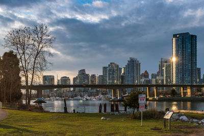 Buildings in city against sky