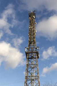 Low angle view of eiffel tower against sky