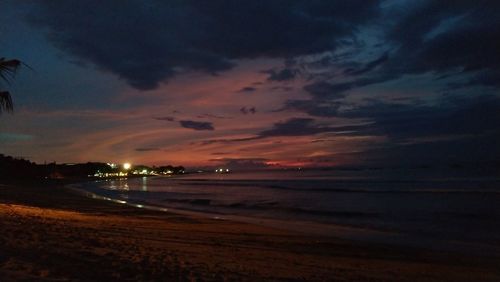 Scenic view of sea against sky at sunset