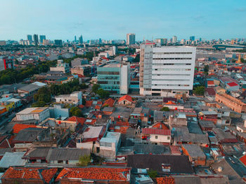 High angle view of cityscape