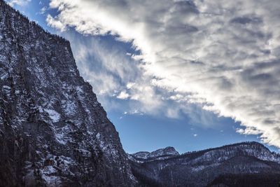 Low angle view of mountains against sky