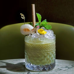 Close-up of drink on table