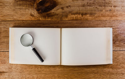 High angle view of pen on table