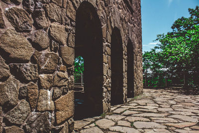 Stone wall of old building