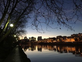 City lit up at night