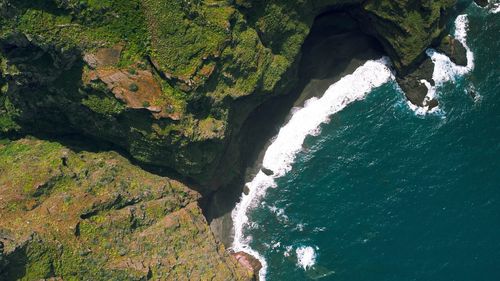 High angle view of beach