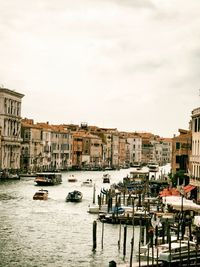 Boats moored at canal