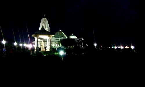 Illuminated building at night