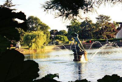 People in pond