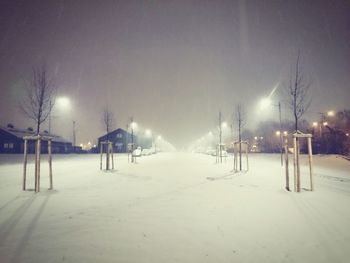 Illuminated street light at night