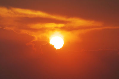 Low angle view of sky at sunset