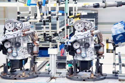 Close-up of machine part in factory