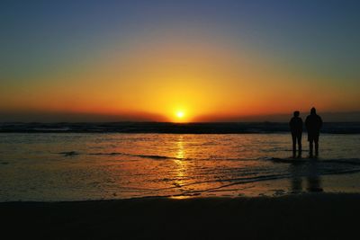 Scenic view of sea at sunset