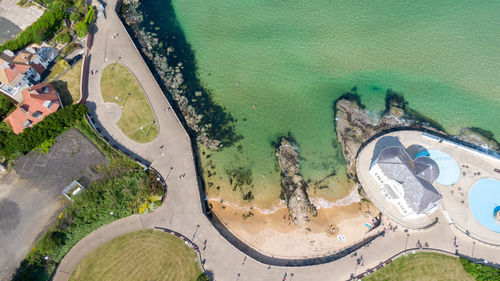 High angle view of swimming pool