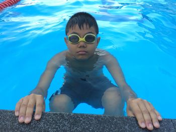 Girl swimming in pool