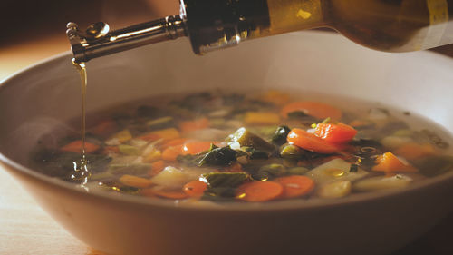 Close-up of soup in bowl