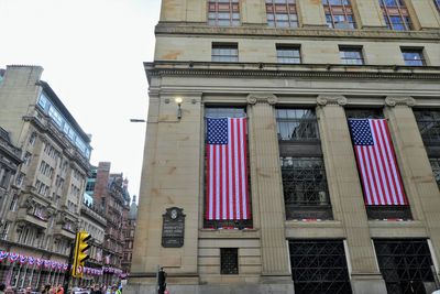 Low angle view of buildings in city