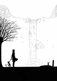 Silhouette birds flying against sky