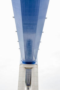 Low angle view of skyscraper against clear sky