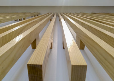 Low angle view of architectural columns against clear sky