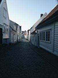 Footpath amidst buildings against sky in city