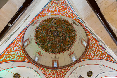 Low angle view of ornate ceiling in building