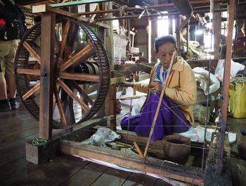 Portrait of man working at construction site