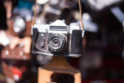 Close-up of vintage camera