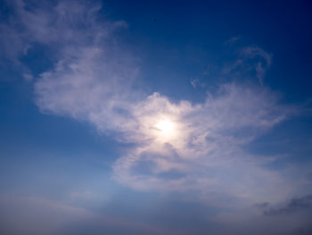 Low angle view of clouds in blue sky