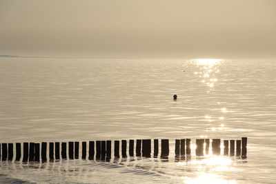 Scenic view of sea at sunset