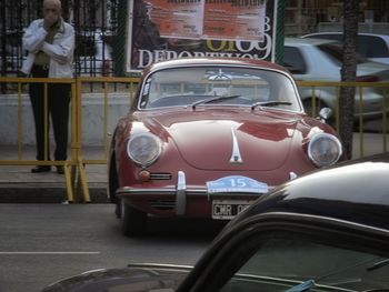 View of vintage car on street in city