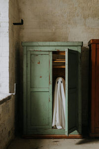 Closed door of building
