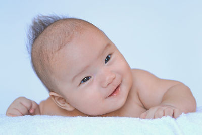 Close-up portrait of cute baby