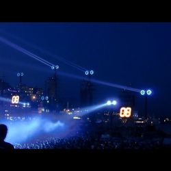 Illuminated city at night