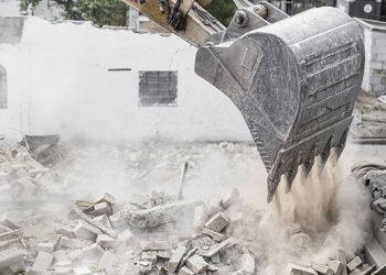 Close-up of shovel of earth mover